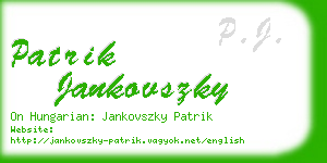 patrik jankovszky business card